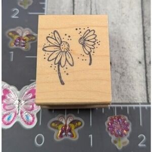 Great Impressions Flowers Pollen Pair B133 Rubber Stamp Wood #A44